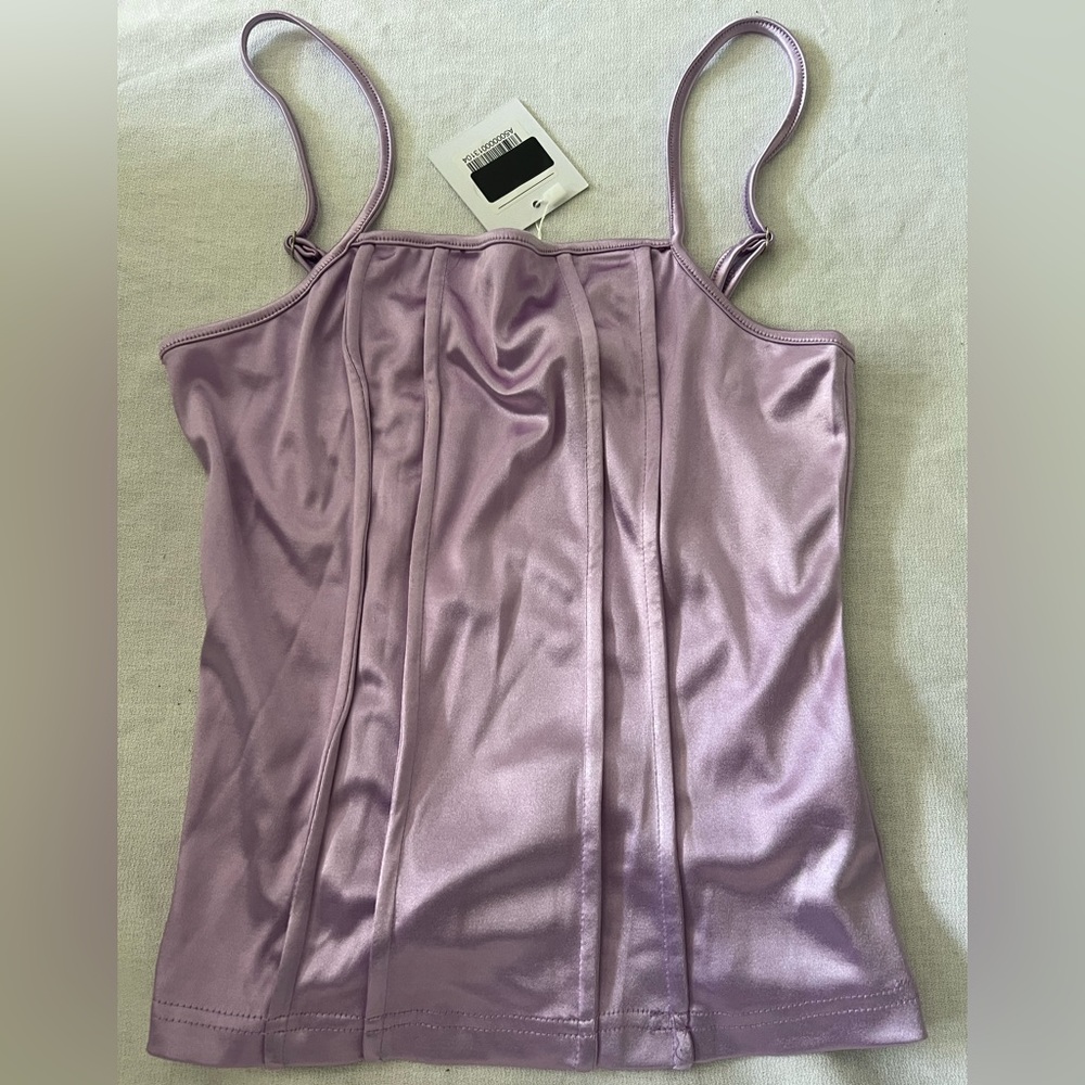 Adika light purple satin corset top